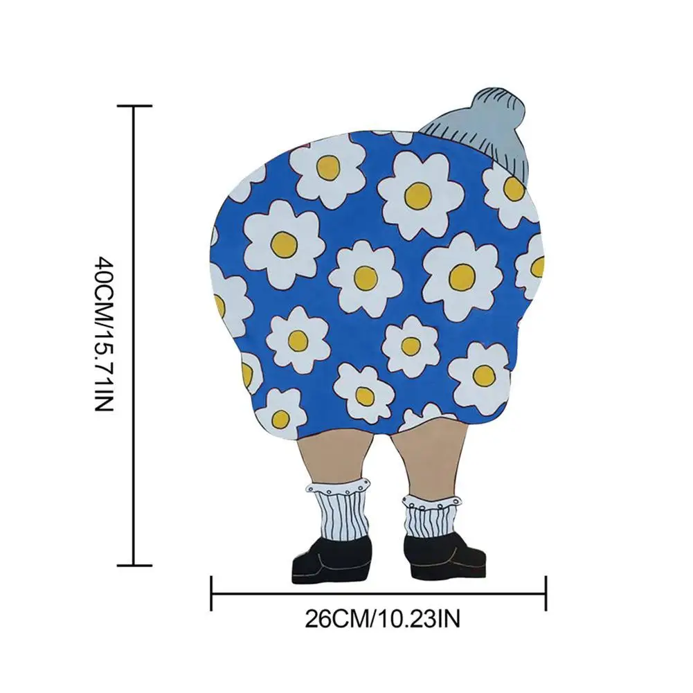 

30 * 20cm Old Lady Bent Over Gardening Yard Art Decoration For Original Crafts From Plastic For Garden Cottage Yard Decor