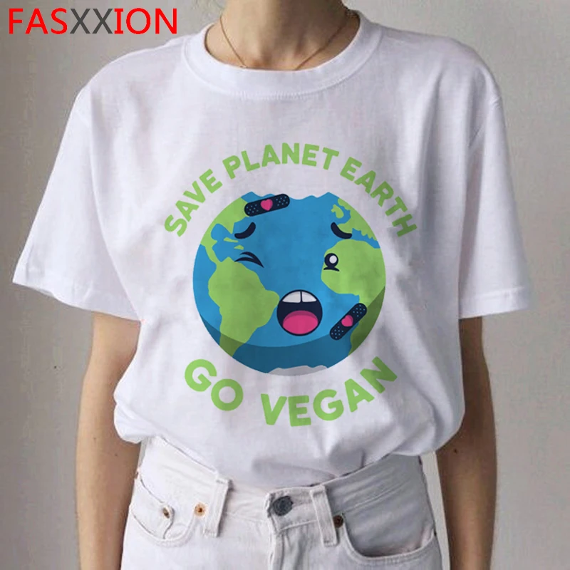 Новинка Vegan Harajuku Забавные футболки с героями мультфильмов для женщин Kawaii Ullzang