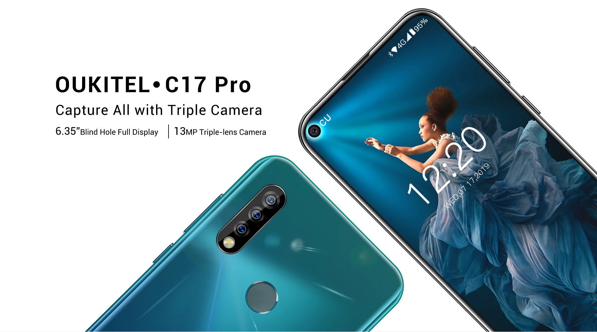 OUKITEL C17 Pro 6,35 ''Android 9,0 4 Гб 64 Гб Смартфон 19:9 Dual 4G Band мобильный телефон с отпечатком пальца для лица ID Восьмиядерный 3900 мАч