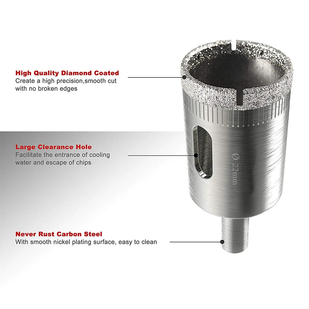 Drill Bits Glass 12 Pcs Tile Hole Saw Bit Set Hollow Core for Ceramics DC156 | Инструменты