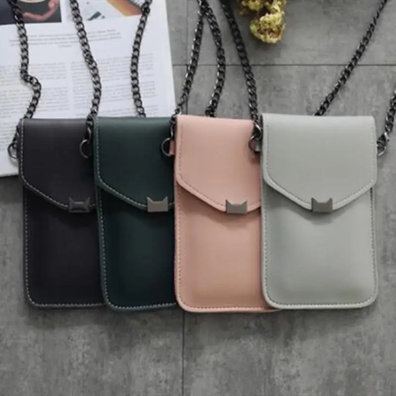 

Cat Ear Cross-body Touch Screen Cell Phone Shoulder Bag Leather Pouch Phone Case