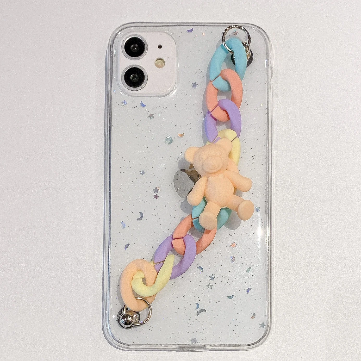 

Color chain transparent phone case for iPhone7 iPhone8 iPhone7p iPhone8p iPhoneX iPhone XS iPhone XR iPhone XS MAX