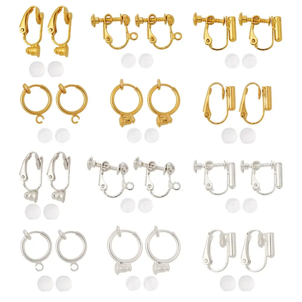 

Brass Clip-on Earrings Findings Plastic Ear Clip Pad For Non-pierced Ears For Earring Handmade Making