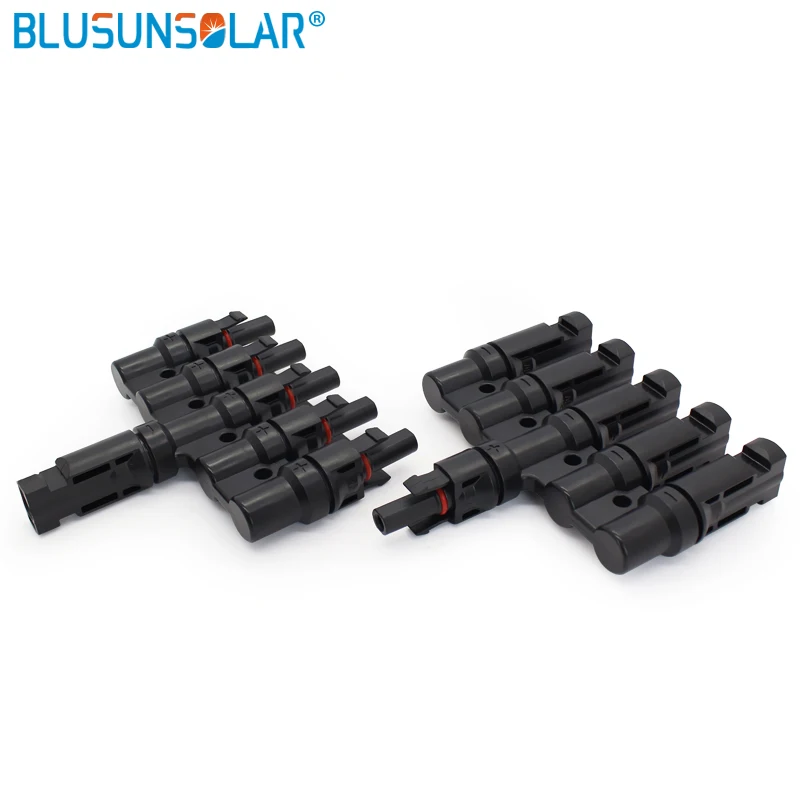 5 in 1 T Branch parallel connection 30A 50A 1000V Electrical Solar Connector Photovoltaic Panel Cable Wire Connect|plug wire|plug inplug connector |