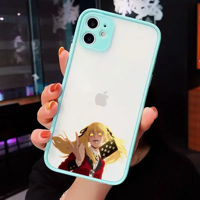 

Anime Kakegurui Jabami Yumeko Phone Cases matte transparent For blue iPhone 7 8 x xs xr 11 12 pro plus max mini Clear Funda