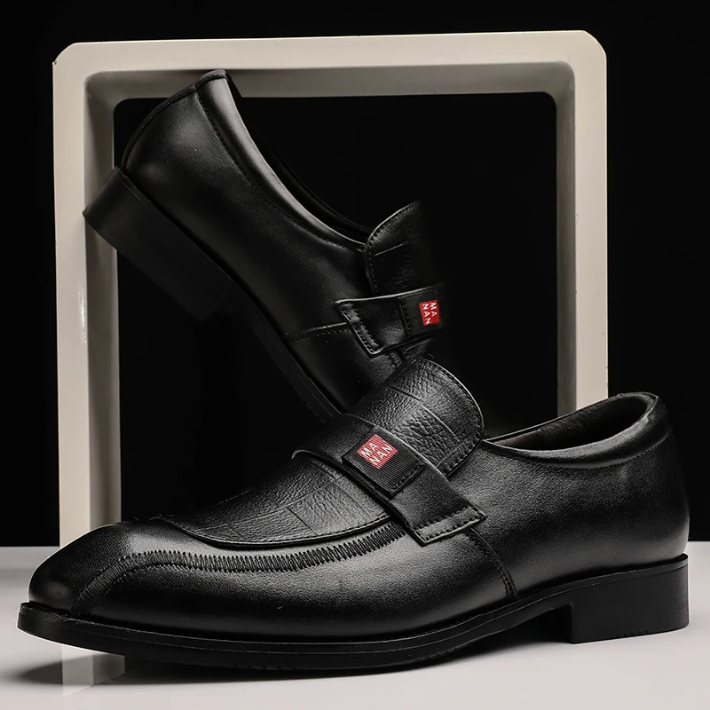 

Мужские деловые туфли 2021, модные кожаные классические туфли ручной работы, Мужская брендовая деловая офисная Свадебная обувь, мужская обув...