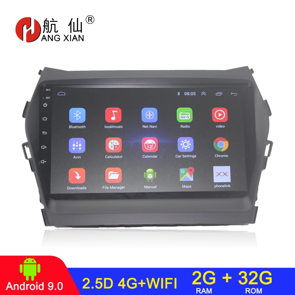 Автомагнитола 2 din на Android 9 0 автомагнитола для Hyundai IX45 SANTA FE 2013 ГБ + 32 4G