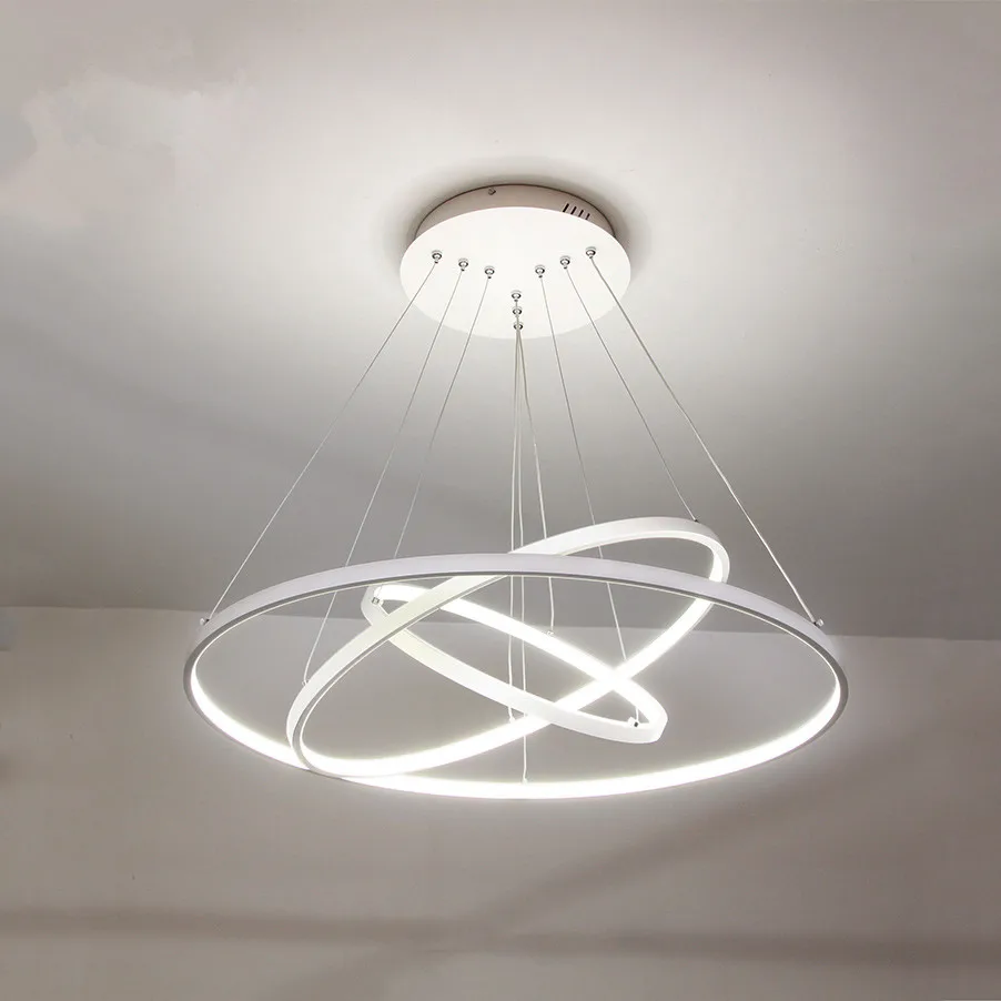 Светодиодный светильник в виде кольца для столовой гостиной роскошная люстра с