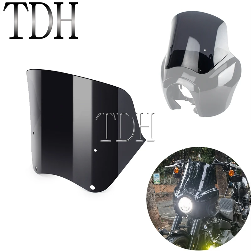 

Motorcycle Retro Cafe Racer 9" 12" Windshield for Harley Dyna Softail Sportster Fat Bob Glide Headlight Fairing Screen Deflector