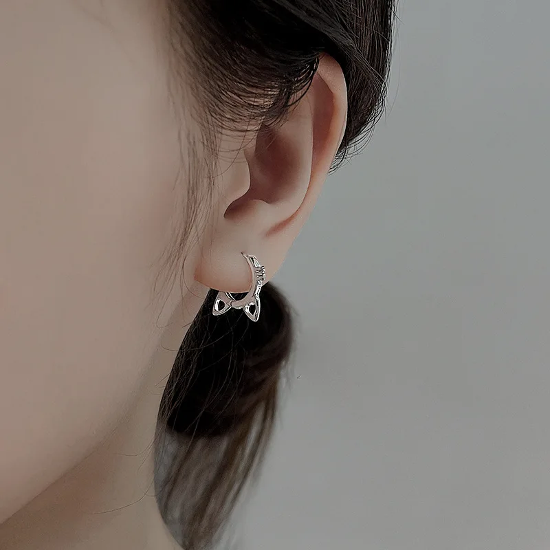 New Fashion Sweet Cat's Paw Stud Earring For Women Girls Wedding Party Cute Hollow Cat Ear Buckle Jewelry Gifts | Украшения и
