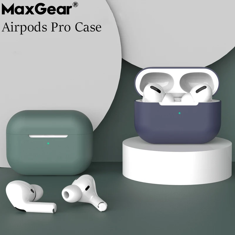 Мягкий силиконовый чехол для наушников Apple Airpods Pro однотонная цветная крышка Air Pods