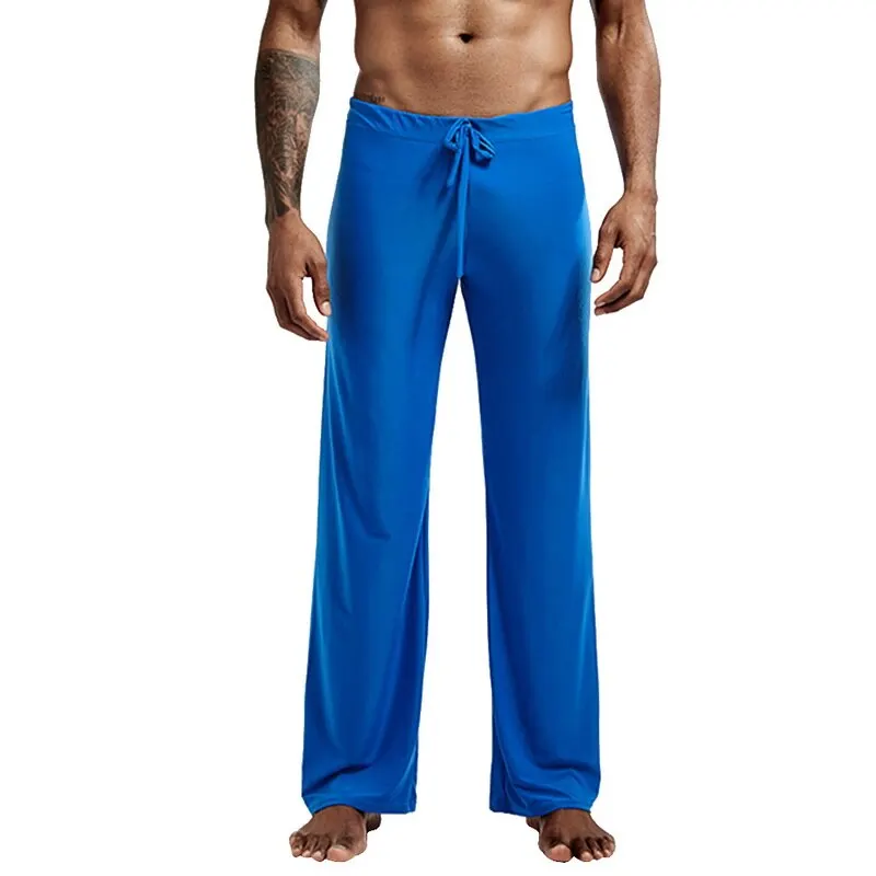 Blue Shujin, Мужские штаны для йоги, свободные штаны, 5XL, тайские штаны для рыбалки, джоггеры, одноцветные, на шнуровке, с карманами, повседневные штаны, винтажные мужские - Цвет: Blue