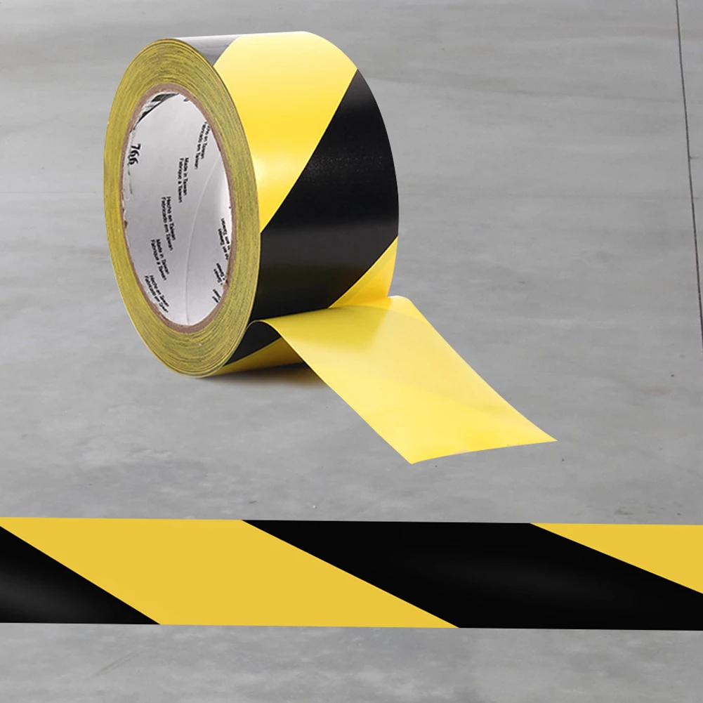 

33mx50mm Anti-Slipping Stairs Social Distancing Self Adhesive Dangerous Areas Yellow PVC Wear-resisting Warning Tape Safety