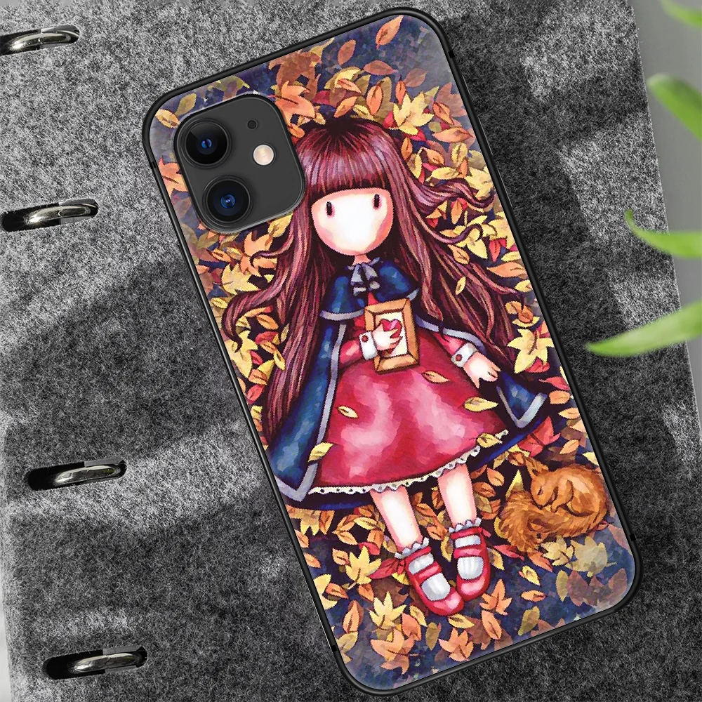 

Santoro Gorjuss Phone Case Cover Hull For iphone 5 5s se 2020 6 6s 7 8 12 mini plus X XS XR 11 PRO MAX black Etui Luxury