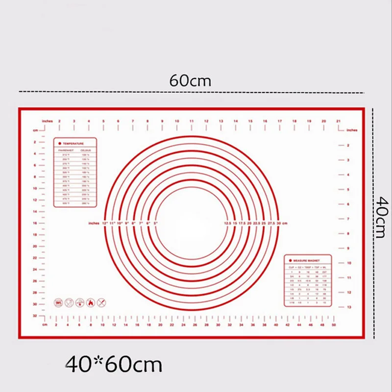 Silicone Mat Baking Sheet Roll Dough Pastry Cake Bakeware Pad Cooking Confectionery Attachments Tools for Kitchen 2Size Optional | Дом и сад