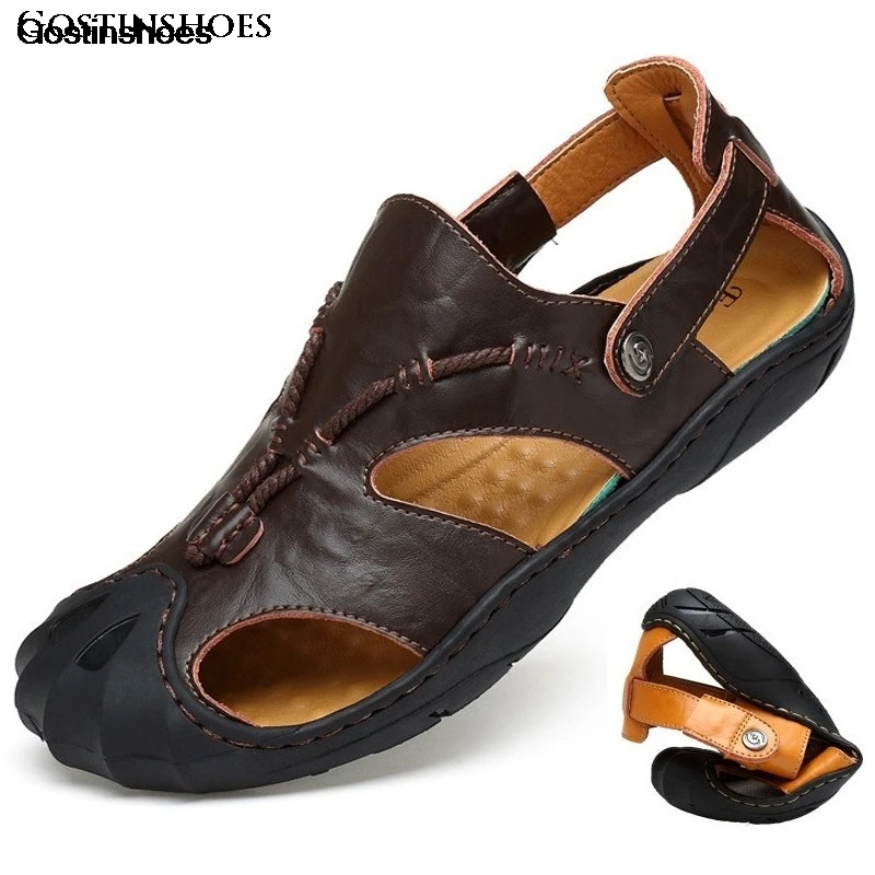 Chalas Hombre Erkek Sandalet/Повседневная обувь из натуральной кожи мужские сандалии в