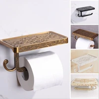 toilet paper holder white paper mobile phone holder space aluminum antique roll holder with shelf toilet paper box wall mount