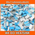Мы делаем радиатор 100 шт. 20x11x5 мм Алюминий DIY радиатора охлаждающие радиаторы кулер с синей термальная клейкая лента