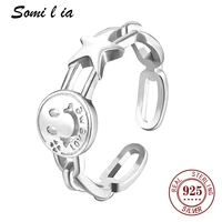 somilia lady simple open smiley women ring 100 925 sterling silver jewelry love fashion rings