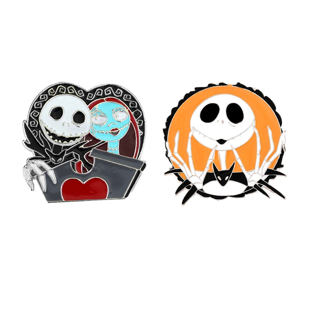 Металлическая брошь в виде тыквы черепа на Хэллоуин | Дом и сад