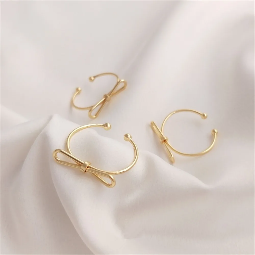 

14K Gold Filled Fashion big bow ring personality DIY simple aesthetically Japanese and Korean net red bow ring opening