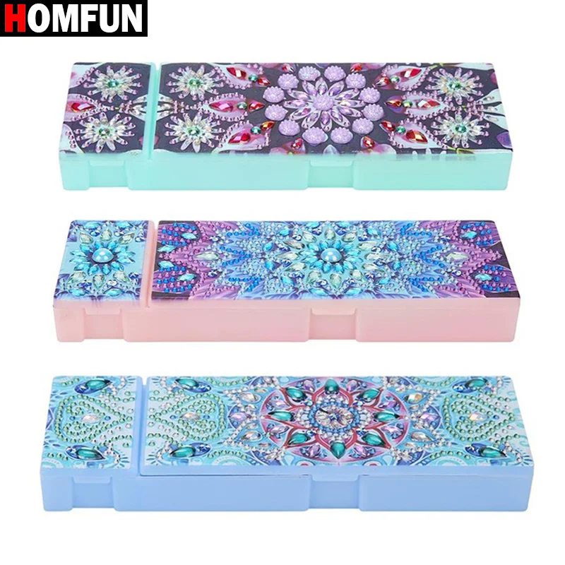 HOMFUN 5d DIY алмазная живопись Карандаш Чехол Мандала специальная форма вышивка