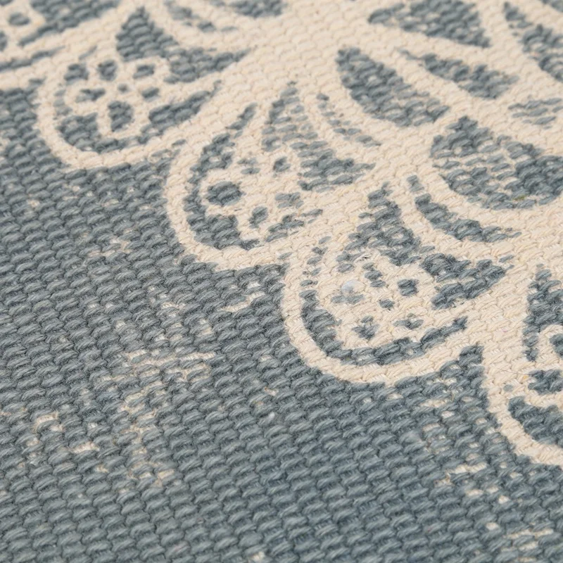 Retro Bohemian Hand Woven Cotton Carpet Tassel Bedside Rug Geometric Floor Mat Living Room Bedroom Home Decoration