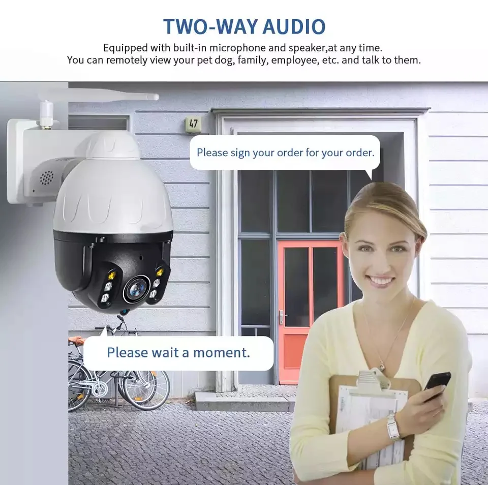 Cloud 1080P Outdoor PTZ IP Camera WIFI Speed Dome Auto Tracking 4X Digital Zoom 2MP Onvif IR CCTV Security | Безопасность и защита