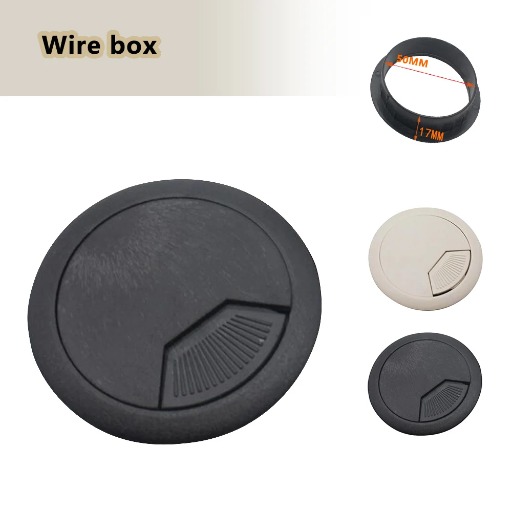 

50mm Drill Hole Dia Desk Wire Cord Cable Grommets Cover Table Protection 2