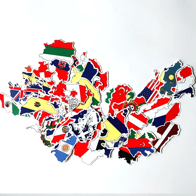 45 шт. водонепроницаемые наклейки в виде государственных флагах|Наклейки для