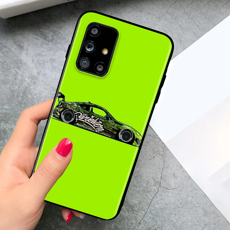

Art Cartoon Car for Samsung A91 A81 A71 A72 A52 A51 UW A42 A41 A32 A31 A21 A12 A02S A11 Black Phone Case