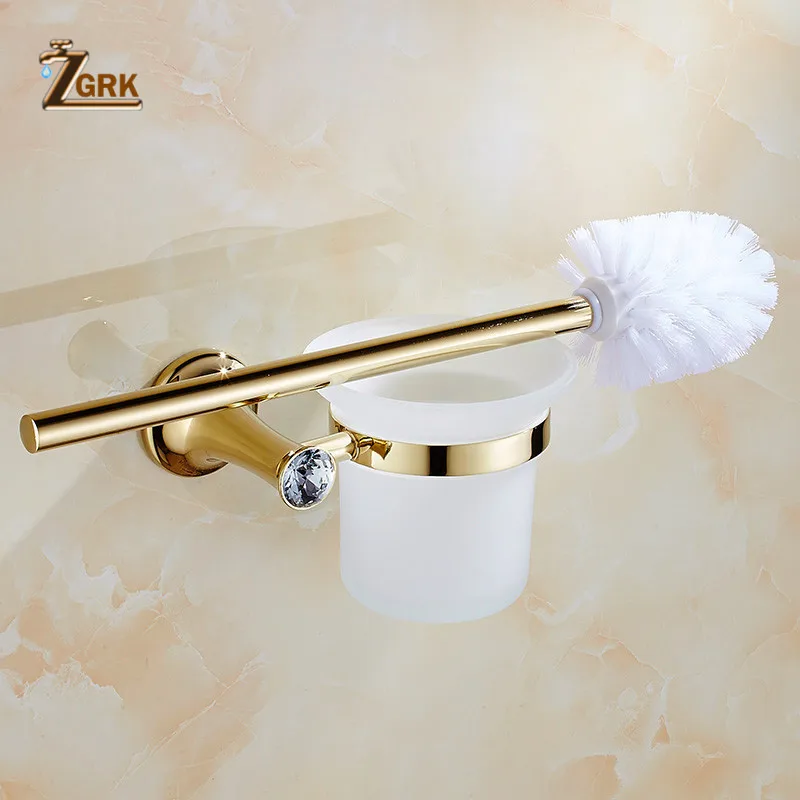 zgrk luxury crystal bathroom accessories set gold polished bath hardware set wall mounted bathroom products banheiro free global shipping