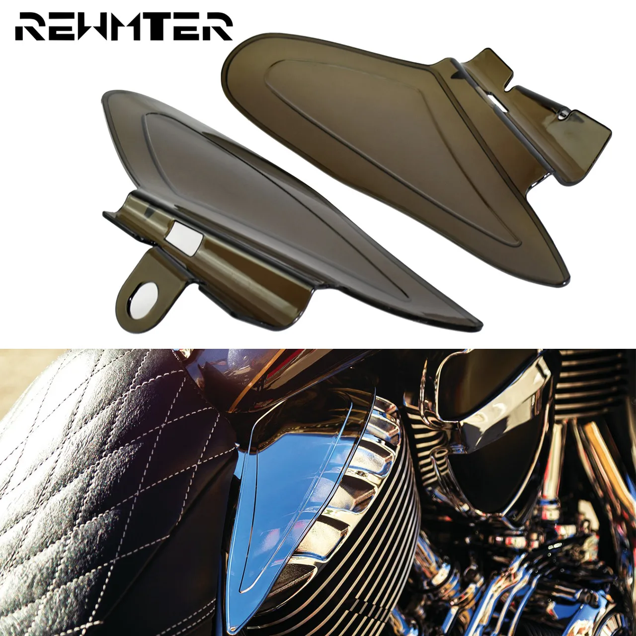 

Motorcycle Reflective Saddle Heat Shields Deflectors Smoke For Indian 2014-2017 Chief Classic Vintage Chieftain Roadmaster