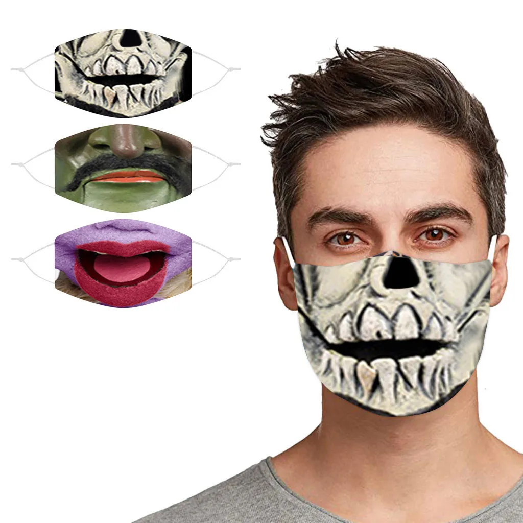Одежда для вечеринки на Хэллоуин взрослых маска лица с принтом черепа страшный