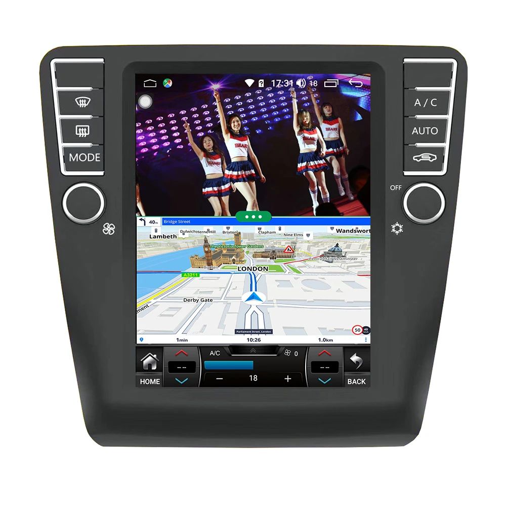 Андроид 10,4-дюймовый автомобильный мультимедийный GPS-навигатор для Skoda Octavia 2015-2019, радио с вертикальным экраном, поддержка carplay, в стиле Tesla.