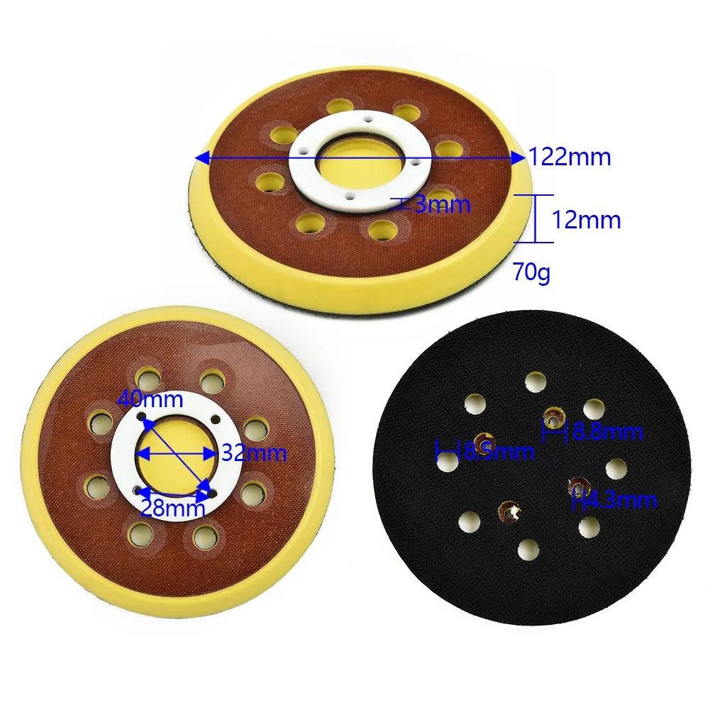 

5 Inch Sanding Backing Pad Hook & Loop 125mm Suitable For DeWalt RYOBI RSE-1250 Orbital Sander Polisher Tools
