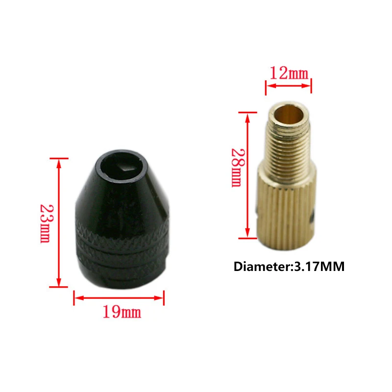 

2.0/2.3/3.17/5.0 mm Mini Drill Chuck Electric Motor Shaft Fixture 0.5-3.2mm Drill Bit Drill Chuck Adapter Micro Drill Chuck Hex