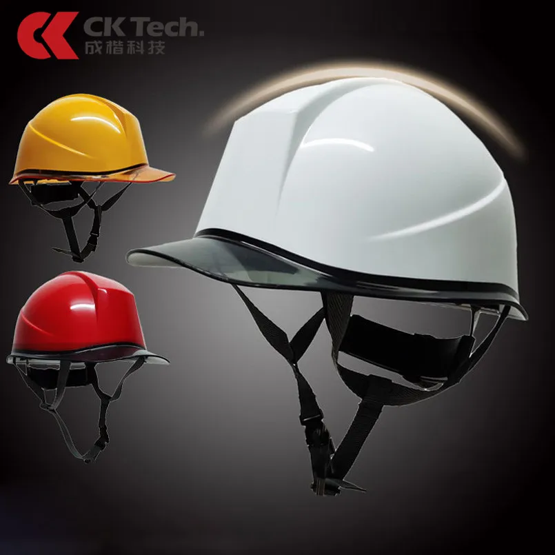 CK Tech-casco de seguridad con impresión personalizada, gorra de trabajo protectora de alta resistencia, con ala transparente, ABS