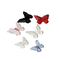clothes accessories fabric stereo double layer organza butterfly fabric appliqued