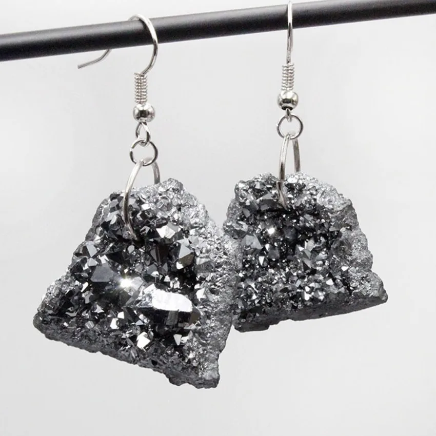 

10 пар, посеребренные серьги с кристаллами неправильной формы, много цветов, висячие серьги для женщин, вечерние ювелирные изделия в подарок