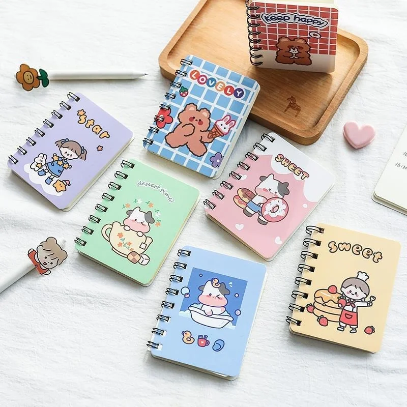 

Wholesale net red ins wind cute cartoon coil notebook small portable portable small mini notebook notepad bullet journal