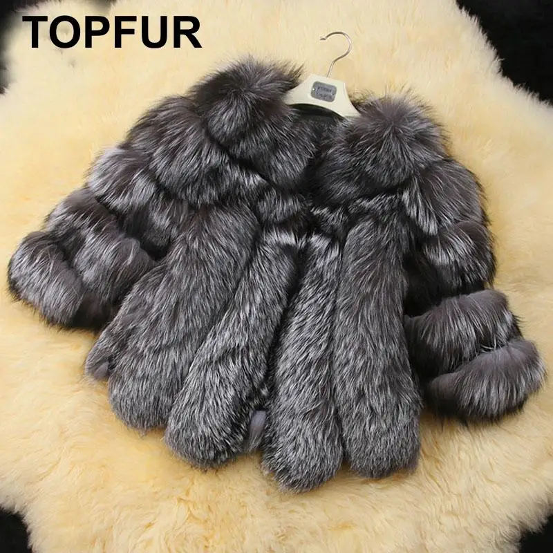 Шуба из натурального меха серебристой лисы для женщин шуба Короткие Стильные