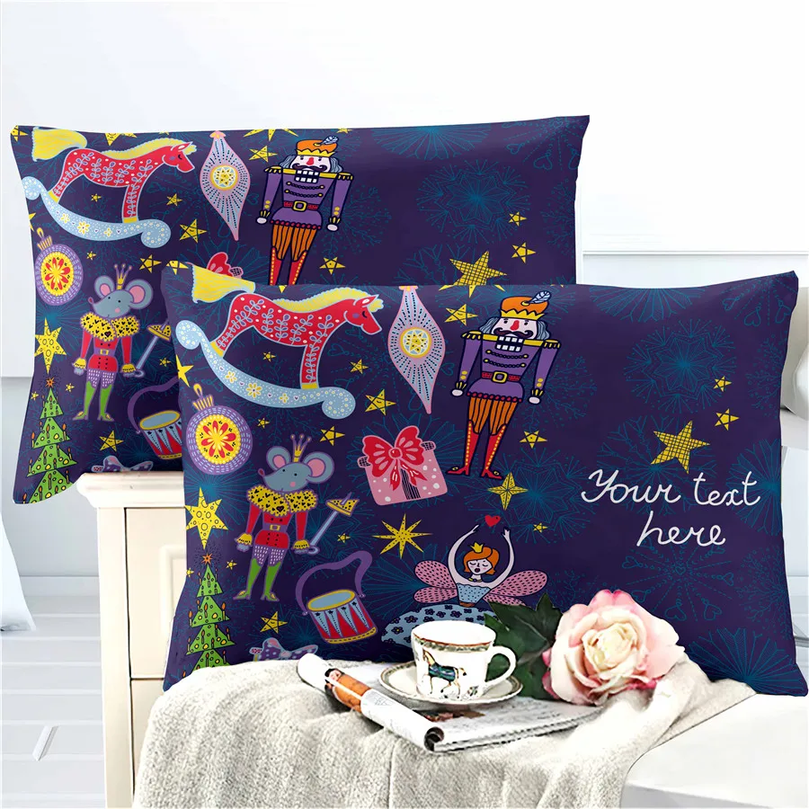 

HELENGILI 3D Bedding Set Nutcracker Soldier Print Duvet Cover Set Bedcloth with Pillowcase Bed Set Home Textiles #YC-254