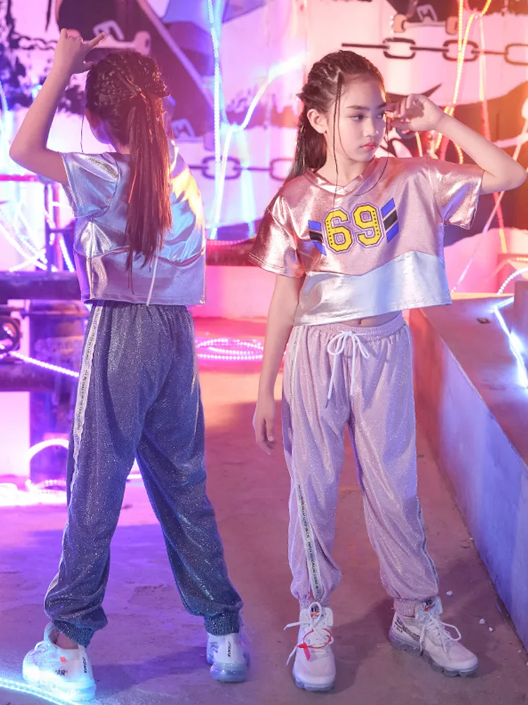 Детский джазовый костюм для девочек уличный с коротким рукавом детский школьный