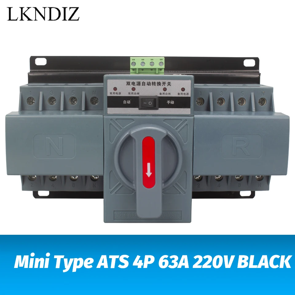 

4P 63A 380V 400V MCB Type Dual Power Automatic Transfer Switch CB Class ATS Change Over Switch LKNDIZ