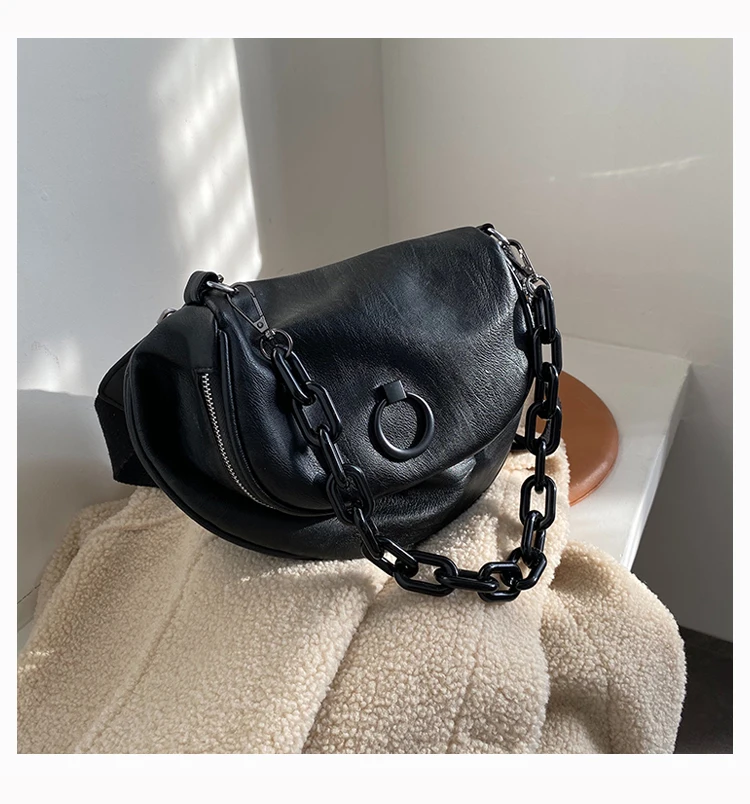 

Solid color leather ladies bag 2020 new fashion shoulder bag wide shoulder strap Messenger bag retro soft leather shopping bag