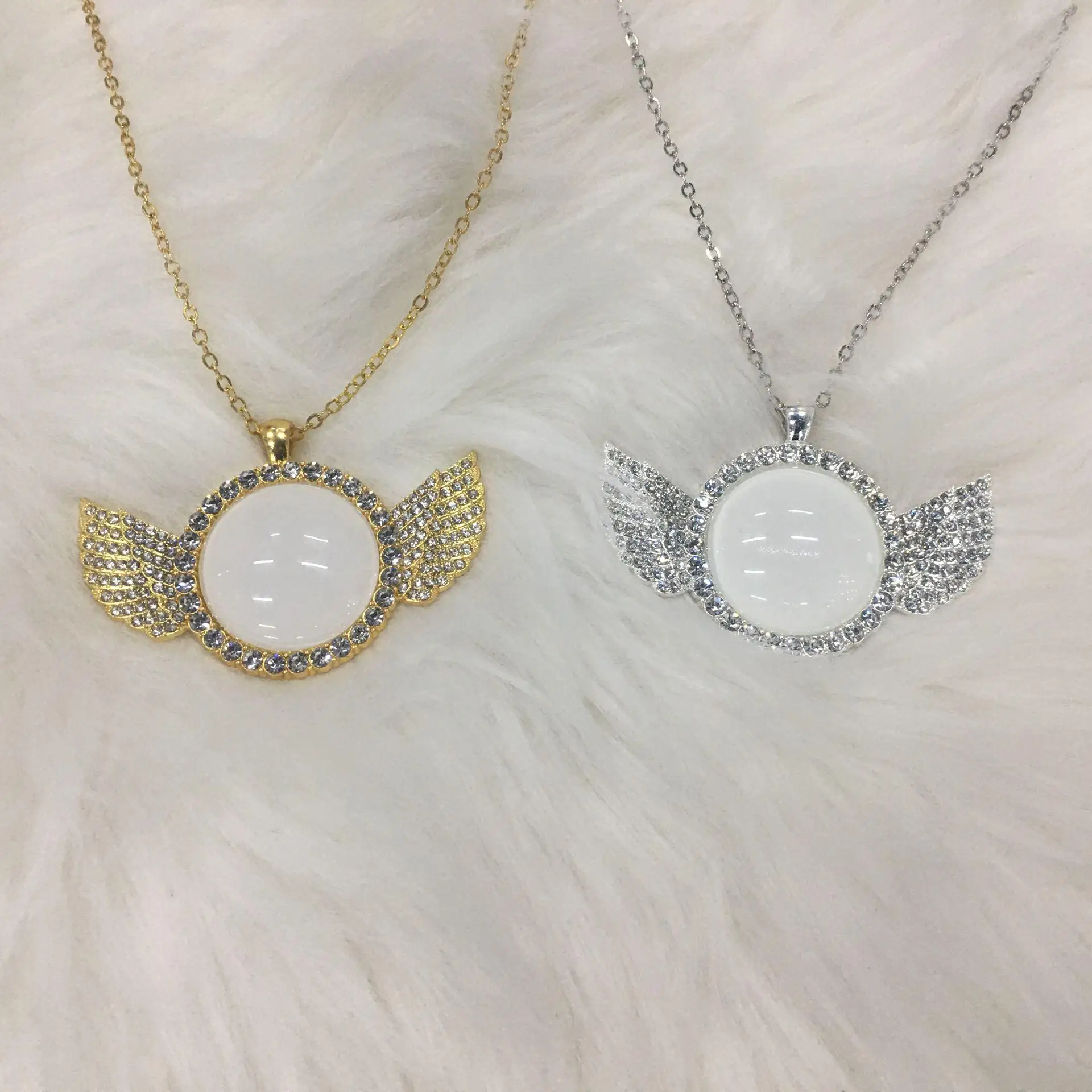 10pcs/lot Sublimation Blank Metal Necklace Pendant for Sublimation INk Transfer Printing Heat Press DIY Gifts Print