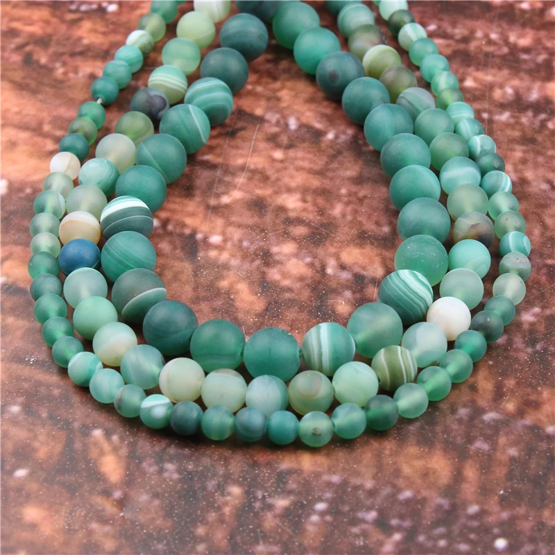 

Wholesale Fashion Jewelry Green Stripes 4/6/8/10 / 12mm Suitable For Making Jewelry DIY Bracelet Necklace