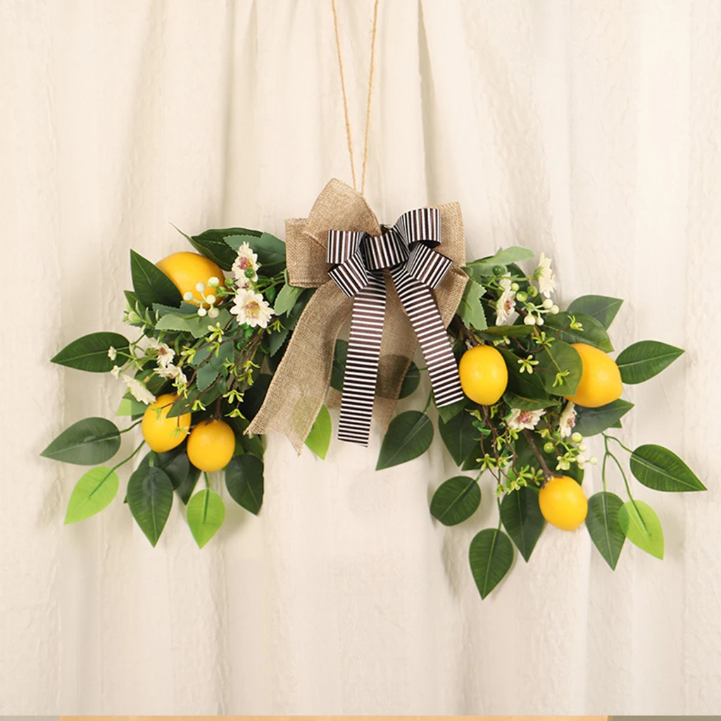 

22inch Swag Holder Lemon Wreath Leaves Flower Arch Hanging Decor