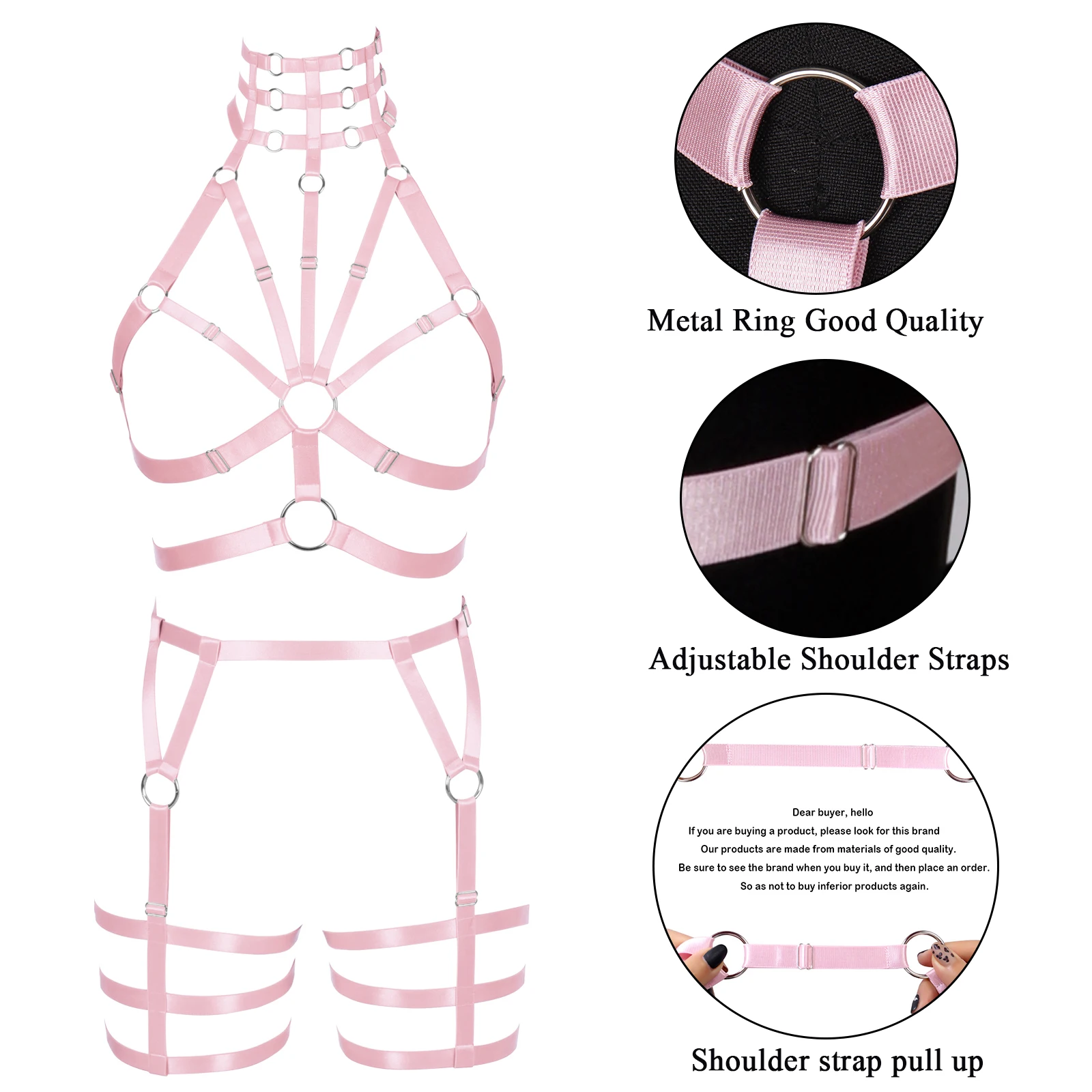 

Harajuku Full Body Set Bondage Fetish Lingerie Wedding Garters Hollow Out Bra Adjust Waist Suspender Belt Body Sexy Underwear
